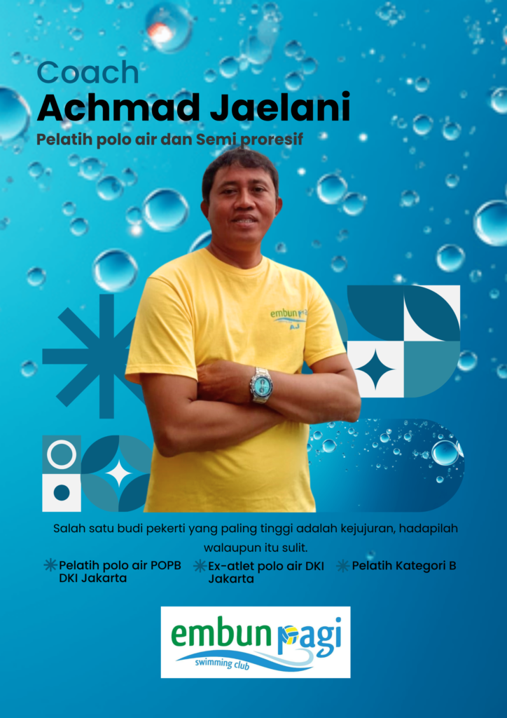 biru dan putih modern latihan renang flyer